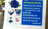 Hoa hồng xanh vĩnh cửu được quảng cáo trên đường phố Hà Nội