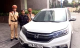 Đặng Xuân Đông bị cảnh sát giao thông Quảng Ninh bắt giữ cùng tang vật trộm cắp ôtô Honda CRV