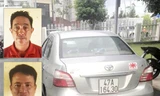 Dũng (trên), Uần và chiếc xe mà 2 nghi can sử dụng để đi tống tiền CSGT