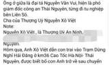 Thông tin lan truyền trên MXH Thượng uý Nguyễn Xô Việt là con trai Đại tá Vui