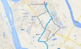 Nơi xảy ra vụ truy sát cách Công an quận Long Biên khoảng 8 km. Ảnh: Google Maps