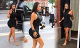 Kim Kardashian gây 'nghẹt thở' với bộ đồ bó sát và 'quên' nội y dạo phố