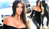 Kim Kardashian khoe ngực đầy 'nhức mắt' trên phố