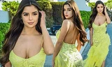 Nàng mẫu nội y Demi Rose khoe vòng 1 nóng bỏng với váy 2 dây trễ nải