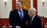 Tổng Bí thư Nguyễn Phú Trọng đã tiếp xã giao Ngoại trưởng Mỹ Mike Pompeo. Ảnh: Reuters. 