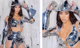 Kim Kardashian tung ảnh Halloween hóa nữ cao bồi lai robot ‘bốc lửa’ 