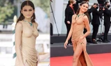 Bạn gái ‘Người Nhện’ học Kim ‘ướt sũng’ trên thảm đỏ, liên tục che váy vì sợ hớ hênh