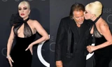 Lady Gaga lộ gần hết vòng một, hôn tài tử 'Bố già' trên thảm đỏ