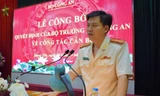 Đại tá Nguyễn Thanh Trường tại buổi lễ công bố quyết định giữ chức Giám đốc Công an tỉnh Hưng Yên.