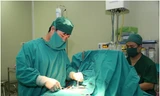 Các bác sĩ tiến hành phẫu thuật cho bệnh nhân.