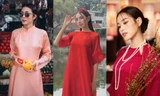 Chọn phụ kiện khéo như mỹ nhân Việt, mặc áo dài màu trơn mà vẫn nổi bật hết sức