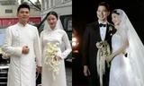 Điểm trùng hợp bất ngờ trong bó hoa cưới của hai cô dâu hot nhất tháng 3