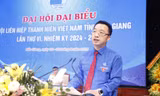 Bí thư Trung ương Đoàn Nguyễn Tường Lâm phát biểu tại đại hội. Ảnh: Nguyễn Thắng