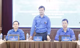Anh Bùi Quang Huy - Ủy viên dự khuyết T.Ư Đảng, Bí thư thứ nhất T.Ư Đoàn kết luận hội nghị. Ảnh: Nguyễn Thắng.