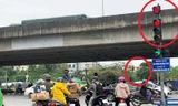 Rừng đèn đỏ và thiếu sự tổ chức khoa học tại một nút giao thông ở Cầu Dậu (Hoàng Mai). Ảnh: A.Trọng