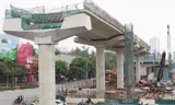 Metro Nhổn - ga Hà Nội đoạn qua công viên Thủ Lệ. Ảnh: Anh Trọng