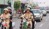 Lực lượng CSGT ra quân đảm bảo trật tự giao thông trên đường
