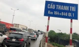 Phân luồng giao thông sửa chữa mặt cầu Thanh Trì 