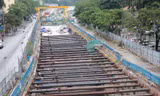 Công trường thi công ga ngầm dự án metro Nhổn - ga Hà Nội