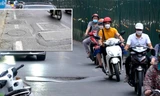 Nắp cống, hố sụt bên cạnh công trường xây dựng cầu vượt ở Hà Nội ‘thử thách’ tay lái người đi đường