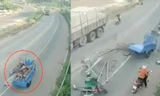 Clip: Khoảnh khắc xe ba gác lao vào xe tải, tài xế bị thanh sắt xiên qua đùi