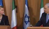 Thủ tướng Israel Benjamin Netanyahu và quan chức phụ trách đối ngoại châu Âu Federica Mogherini tại cuộc họp ở Brussels. Ảnh: EIPA.