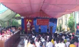 Lễ khai giảng năm học 2017-2018 tại trường Tiểu học Xuân Lạc. Ảnh Zing.vn 