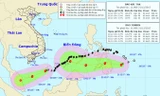 Vị trí và hướng di chuyển của bão số 15 và bãoTembin. Ảnh: NCHMF.