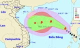 Vị trí và hướng di chuyển của cơn bão số 13. Ảnh: NCHMF.