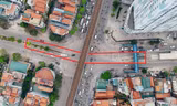 Hiện trạng vị trí xây dựng cầu vượt hơn 800 tỷ qua nút giao đường Lê Trọng Tấn với Quốc lộ 6