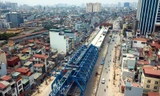 Đường vành đai 2 dưới thấp đoạn Đại La - Minh Khai dần thành hình