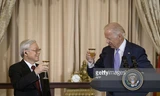 Phó Tổng thống Hoa Kỳ Joe Biden trong tiệc chiêu đãi Tổng Bí thư Nguyễn Phú Trọng. Ảnh: Getty Images