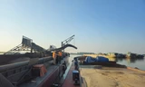 CSGT đường thuỷ bắt giữ nhiều tàu khai thác cát trái phép trên sông Hồng