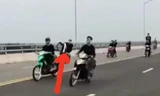 Nhóm 'quái xế' đầu trần, nẹt pô, bốc đầu xe trên cầu Cửa Hội
