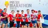 Các thành viên Tiền Phong Runner sau khi hoàn thành cung đường chạy. 