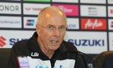 HLV Sven-Goran Eriksson trong buổi họp báo trước trận Việt Nam vs Philippines. Ảnh: Như Ý