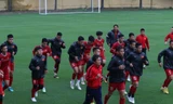 Đội tuyển Việt Nam trong buổi tập chiều nay (13/12). Ảnh: Như Ý