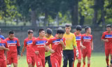 U22 Việt Nam tập nhẹ để chuẩn bị đá với Campuchia ngày 17/8 (ảnh Nhật Đoàn)