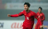Công Phượng ăn mừng bàn thắng ghi vào lưới Iraq ở trận đấu tối 20/1.
