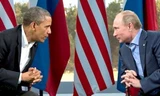 Tổng thống Mỹ Obama (trái) gặp Tổng thống Nga Putin ở Bắc Ireland, tháng 6/2013. (Nguồn: AP)