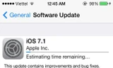 Phiên bản chính thức iOS 7.1 mà Apple tung ra có dung lượng 268MB