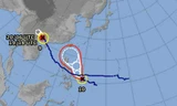 Sơ đồ dự báo hướng đi bão Matmo - Ảnh: Cơ quan dự báo khí tượng Nhật Bản