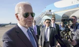 Tổng thống Mỹ Joe Biden phát biểu với báo chí trước khi rời khỏi Anh để sang Brussels Ảnh: AP 