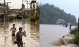 Siêu bão Saola khiến nhiều căn nhà ở Philippines đổ sập xuống sông