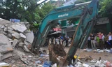 Hiện trường vụ sập nhà. 