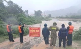 Nhiều ngầm, tràn qua suối ở Quảng Trị ngập sâu, chảy xiết