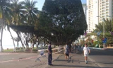 Lực lượng chức năng TP Nha Trang nhắc nhở người dân không tụ tập đông người trên đường phố