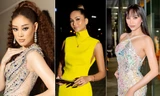 H'Hen Niê diện váy vàng rực, Khánh Vân-Võ Hoàng Yến sexy hết cỡ với váy đính đá