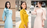 Tiểu Vy, Đỗ Mỹ Linh đọ nhan sắc ngày càng 'thăng hạng' khi diện áo dài Tết trên phố 