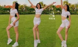Mặc crop-top đi tập nhảy ở Miss World, Đỗ Thị Hà đẹp hút hồn với đôi chân dài 1m1